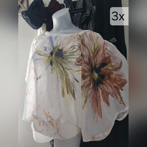 Floral Print Sheer Blouse